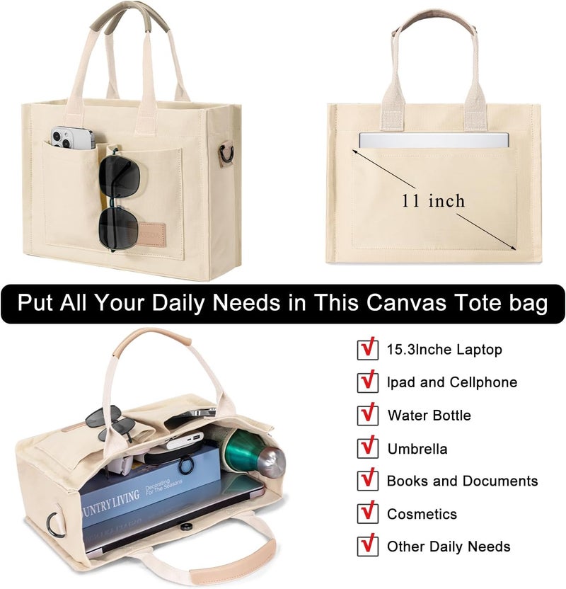 GASSDA Tote Bags for Women Canvas Tote Purse Crossbody with Pockets Top Handle Shoulder Satchel Bag for Women - Image 4